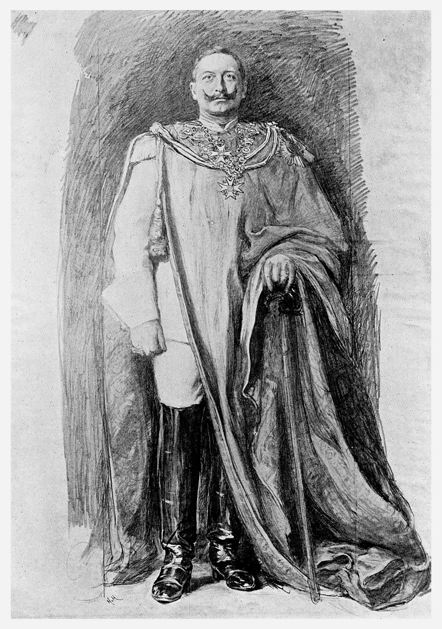 Estudo para o retrato de esmalte do imperador Guilherme II da Alemanha, 1901 de Unbekannt