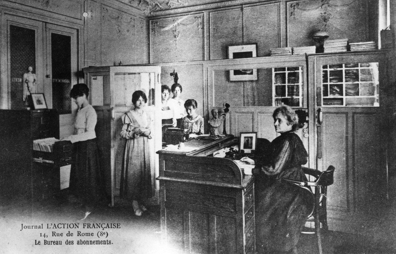 Escritório de assinaturas do jornal LAction Francaise, Paris, 1917 de Unbekannt