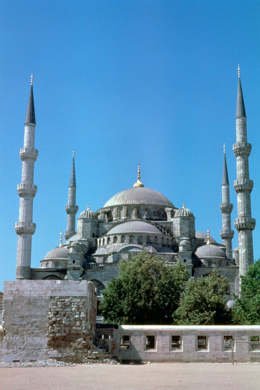 Sultan Ahmed Mosque, Mesquita Azul, elevação norte, Istambul, Turquia de Unbekannt