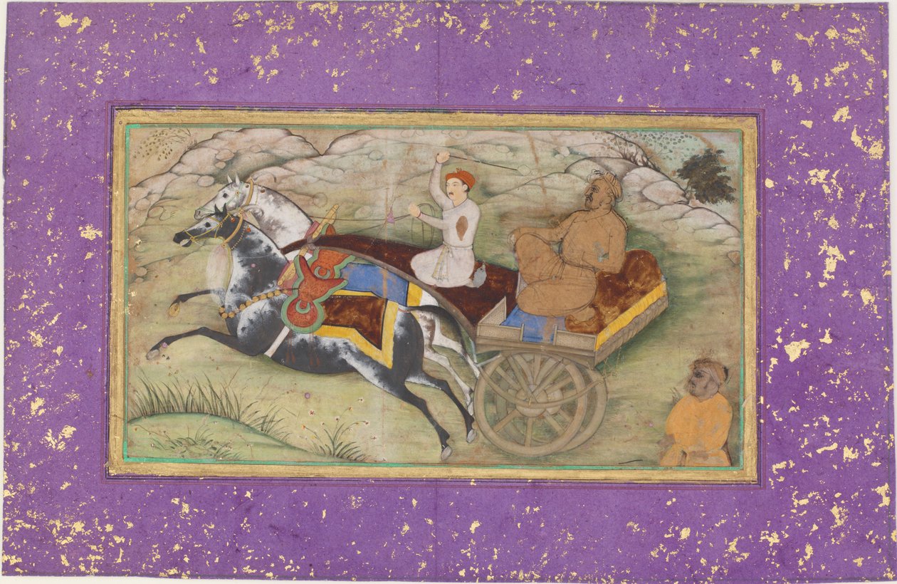 Sultan Salim em uma carruagem, ca. 1603. de Unbekannt