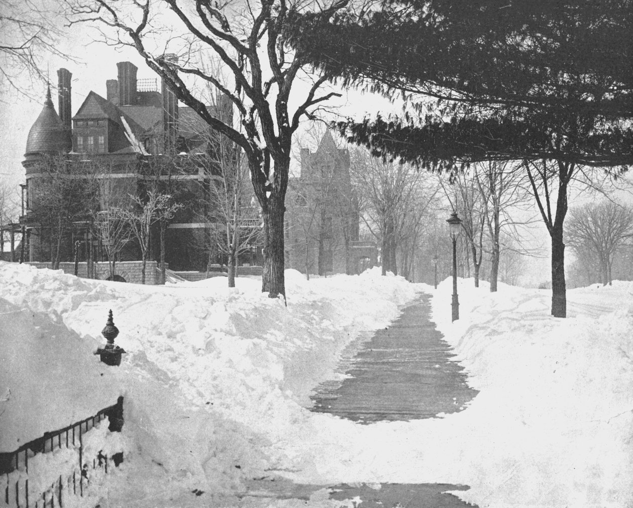 Summit Avenue no inverno, St Paul, Minnesota, EUA, c1900. de Unbekannt