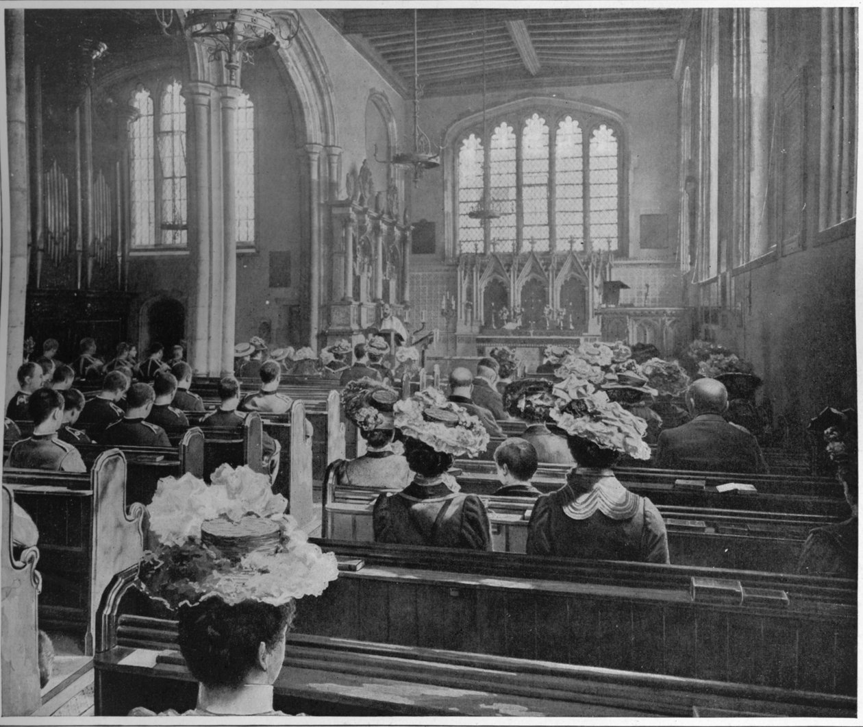 Culto de domingo de manhã na Igreja de São Pedro ad Vincula, Londres, c1903 1903 de Unbekannt