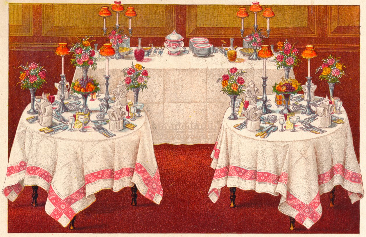 Mesas de jantar com buffet, c1907. de Unbekannt