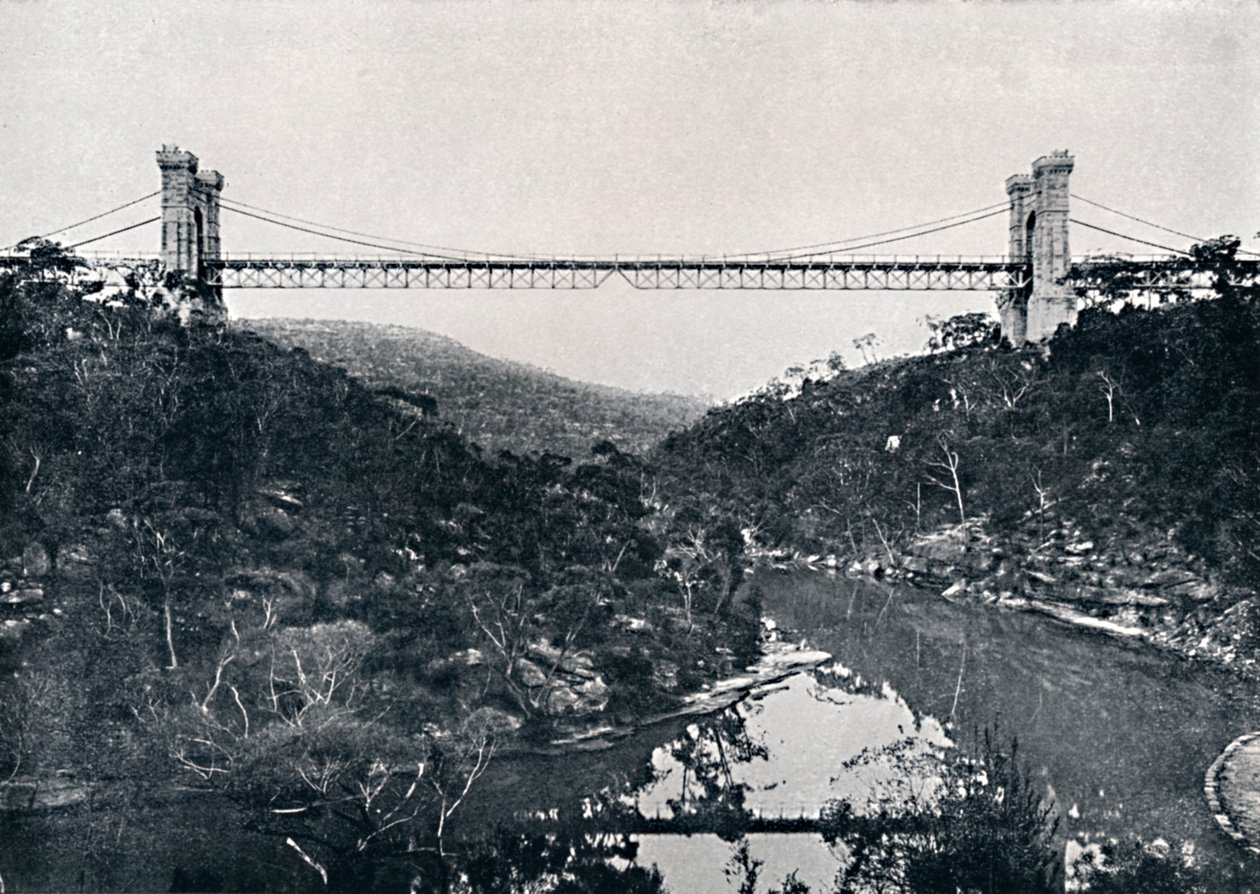 Ponte de suspensão, porto médio, c1900. de Unbekannt