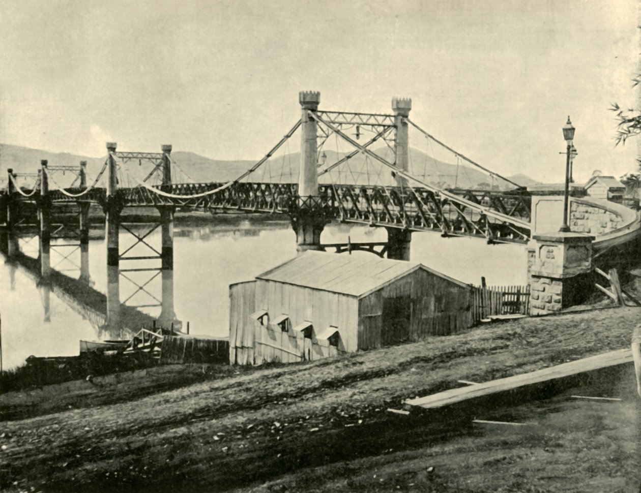 Ponte de suspensão, sobre o Fitzroy, 1901. de Unbekannt