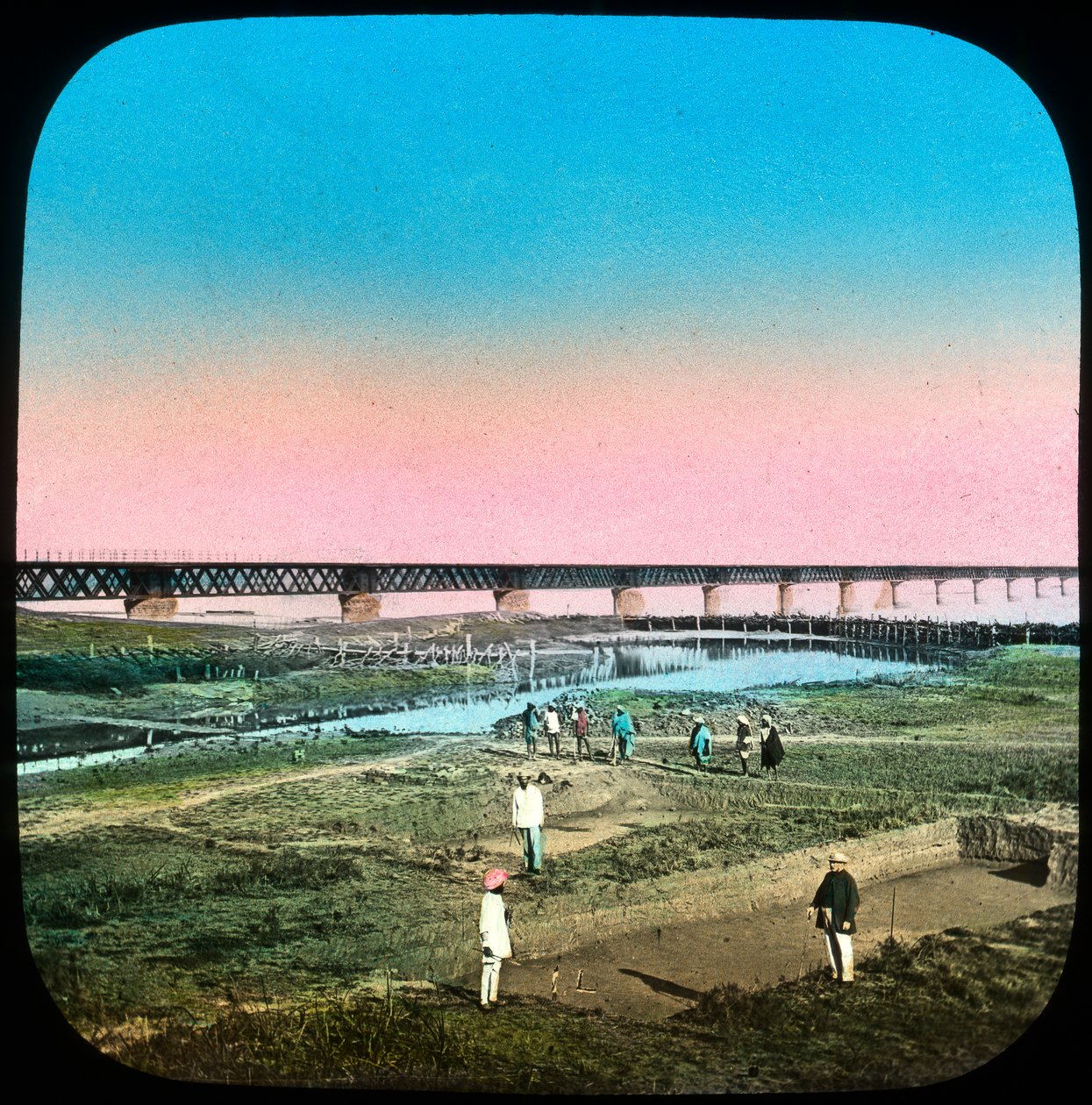 Ponte Sutlej, Índia, final do século XIX ou início do século XX de Unbekannt