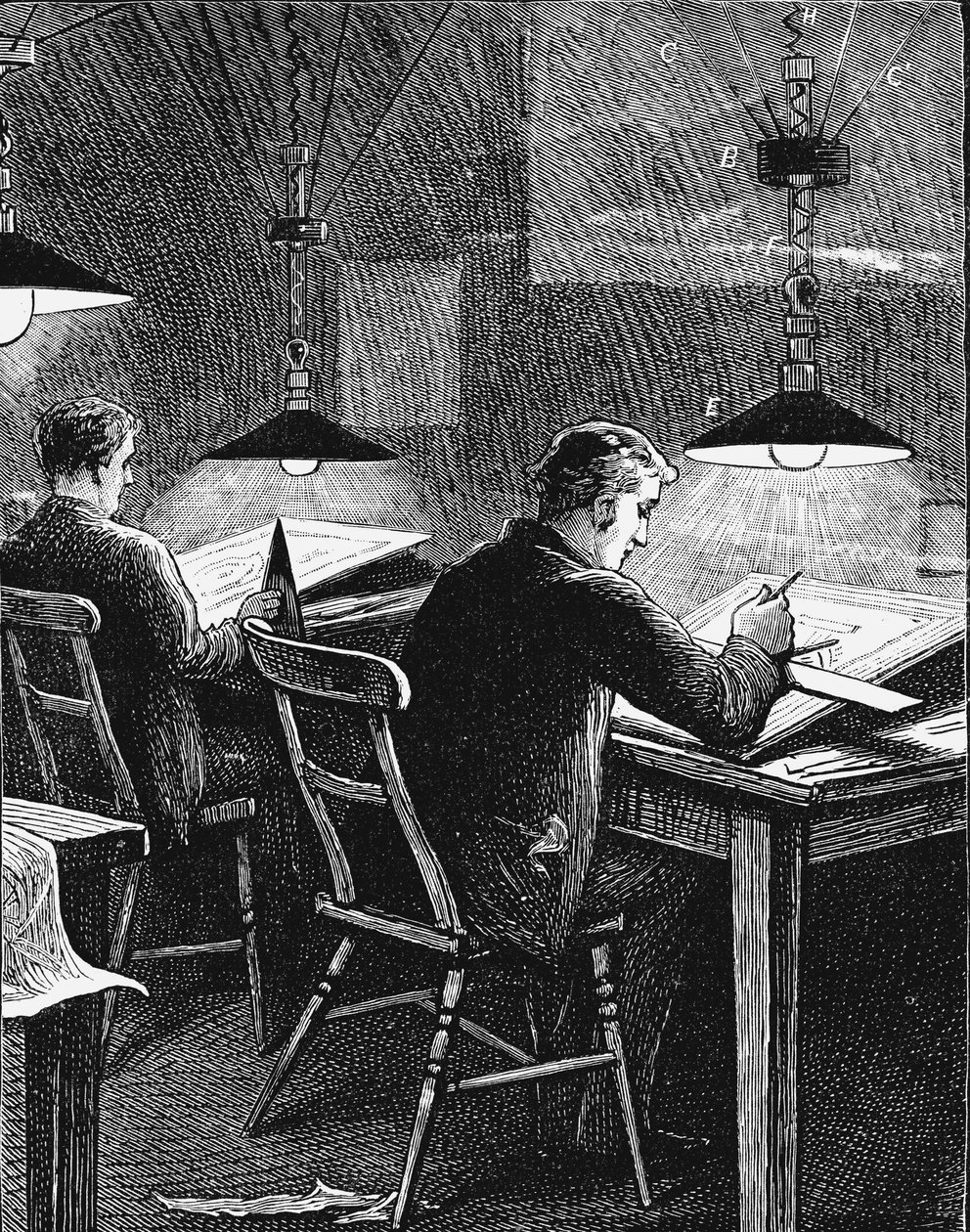 Lâmpadas incandescentes de cisnes, University College, Dundee, Escócia, 1884 de Unbekannt