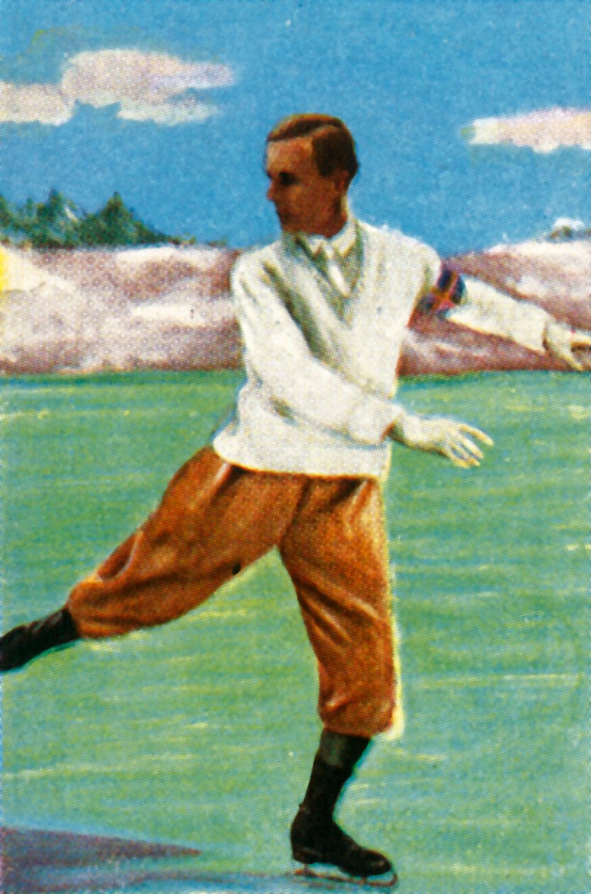 Patinador artística sueco Gillis Grafström, 1928. de Unbekannt