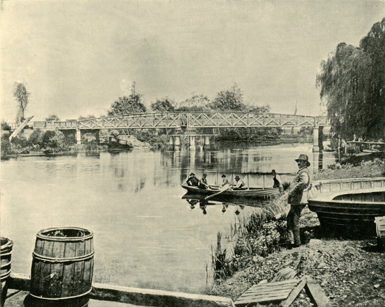 Ponte de balanço sobre o Latrobe, 1901. de Unbekannt