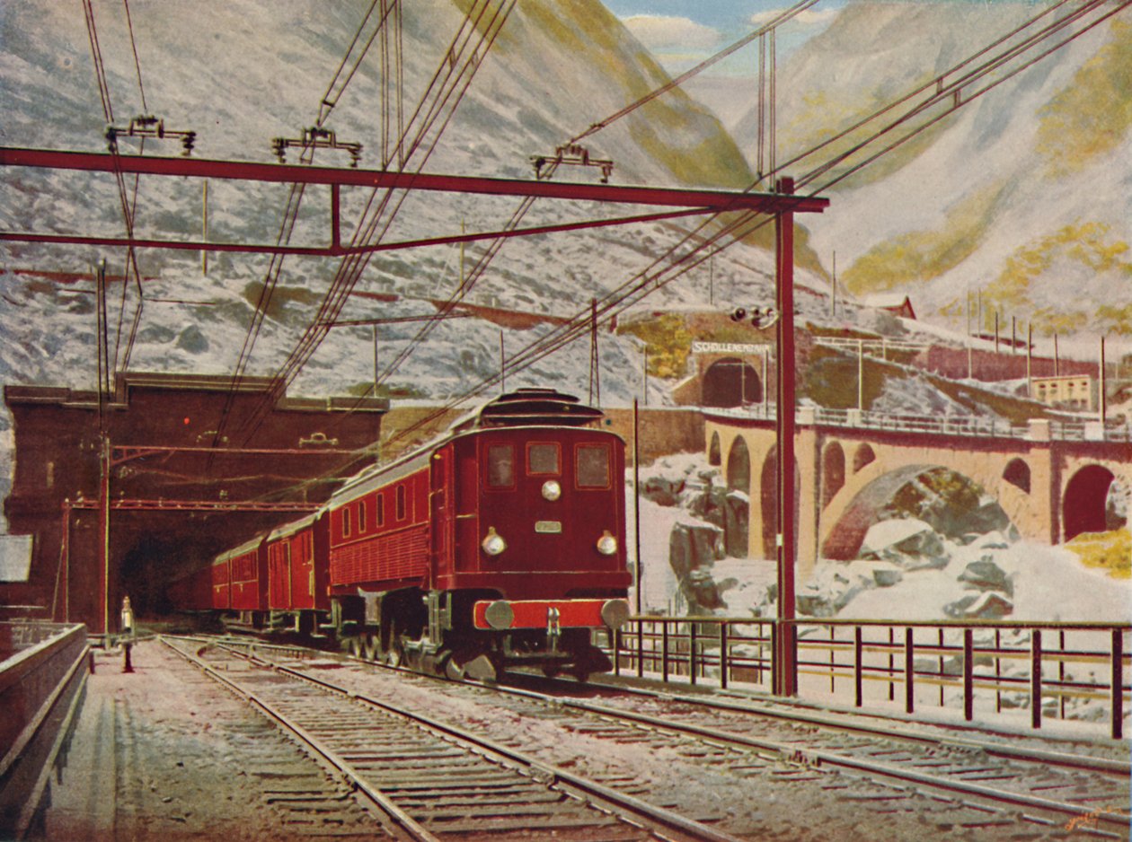 Swiss Express saindo do Grande Túnel de São Gotardo, 1926 de Unbekannt