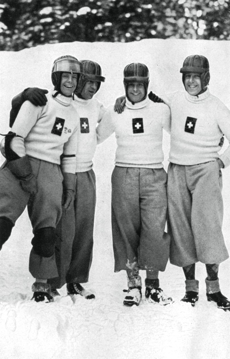 Equipe suíça de bobsleigh de quatro homens, Jogos Olímpicos de Inverno, Garmisch-Partenkirchen, Alemanha, 1936 de Unbekannt