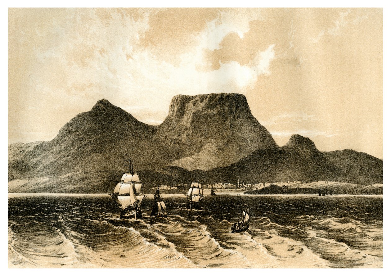 Table Mountain, Cabo da Boa Esperança, África do Sul, 1883 de Unbekannt