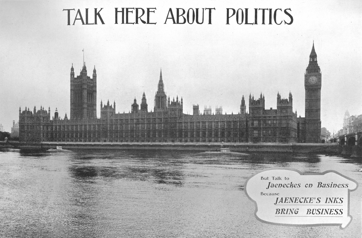 Fale aqui sobre política - propaganda de Jaeneckes Inks, 1909. de Unbekannt