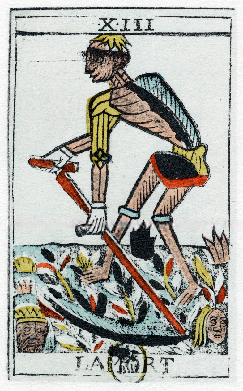 Carta de Tarô da Morte, o Ceifador, Tarô Noblet, século XVII. de Unbekannt