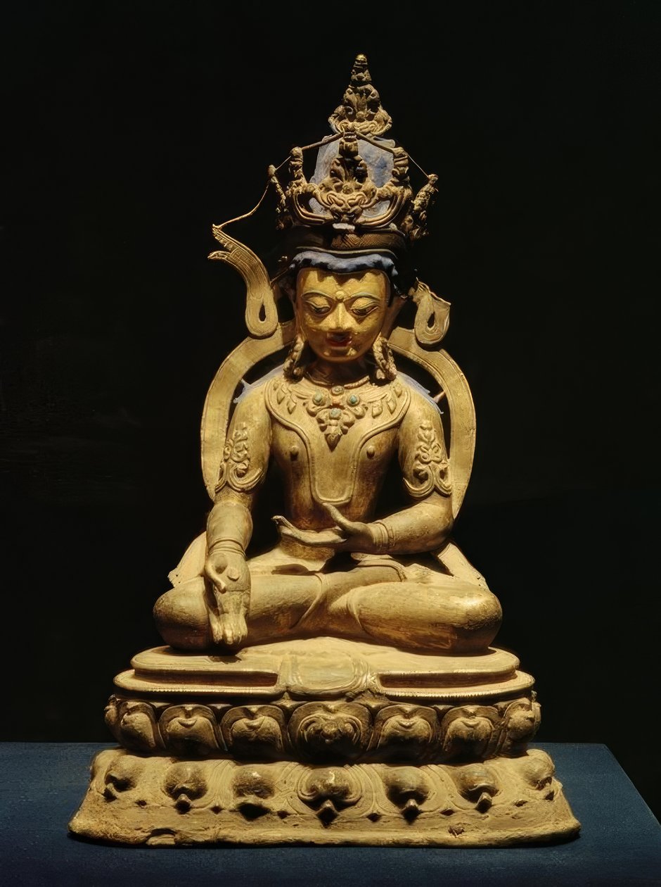 Tathagata Ratnasambhava - Skulptur, 1300 n. Chr. de Unbekannt