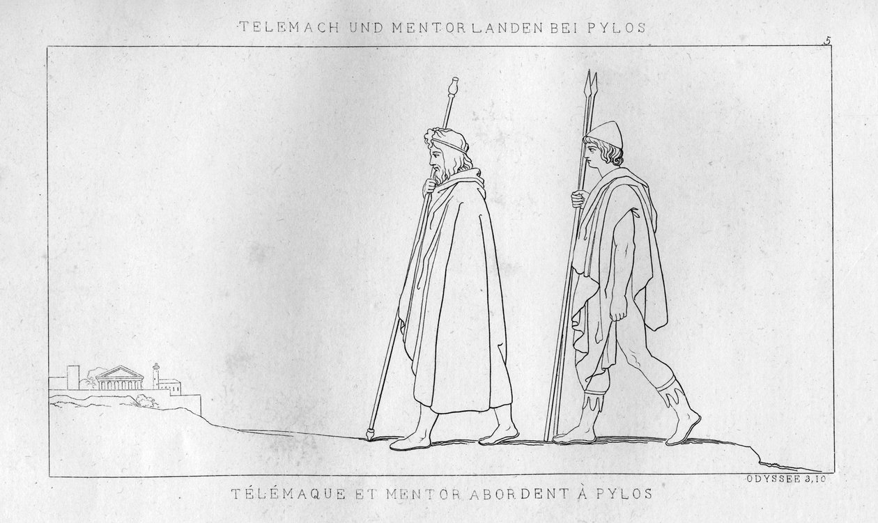 Telêmaco e Mentor chegam a Pilos, c1833 de Unbekannt