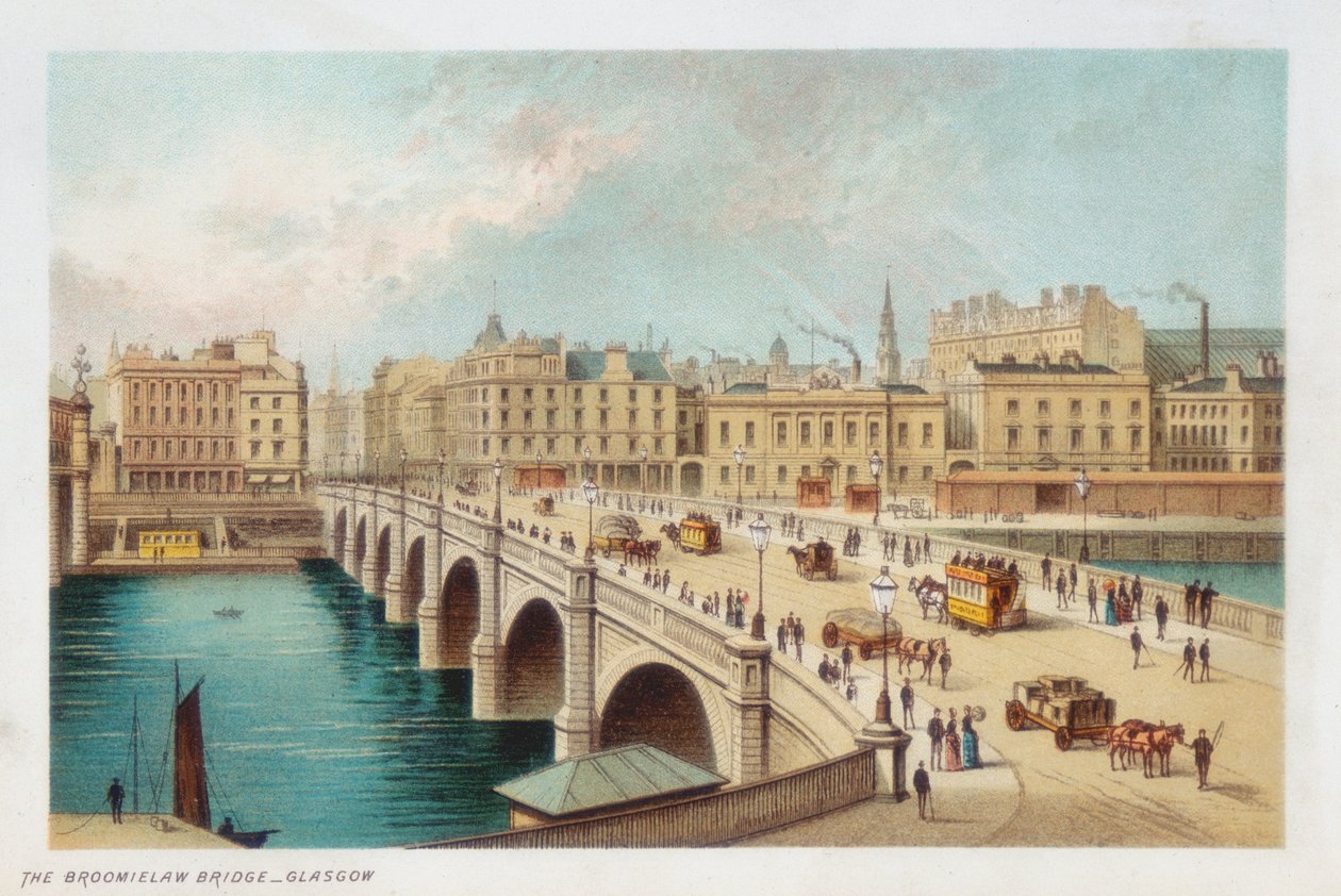 Ponte de Telfords sobre o Clyde em Broomielaw, Glasgow, 1891 de Unbekannt