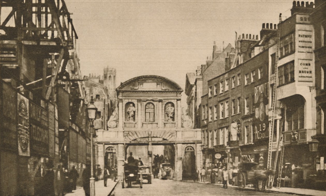 Temple Bar: o limite da cidade na costa no ano de 1878, c1935. de Unbekannt