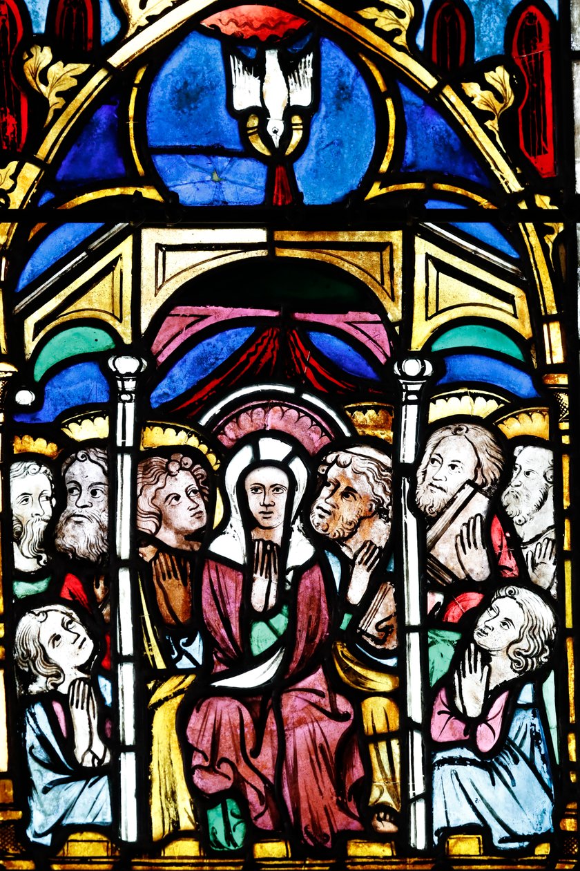 Templo Saint-ƒtienne Igreja Calvinista, Janela de vidro manchado, A Assunção de Maria ao Céu, Estrasburgo, França. de Unbekannt
