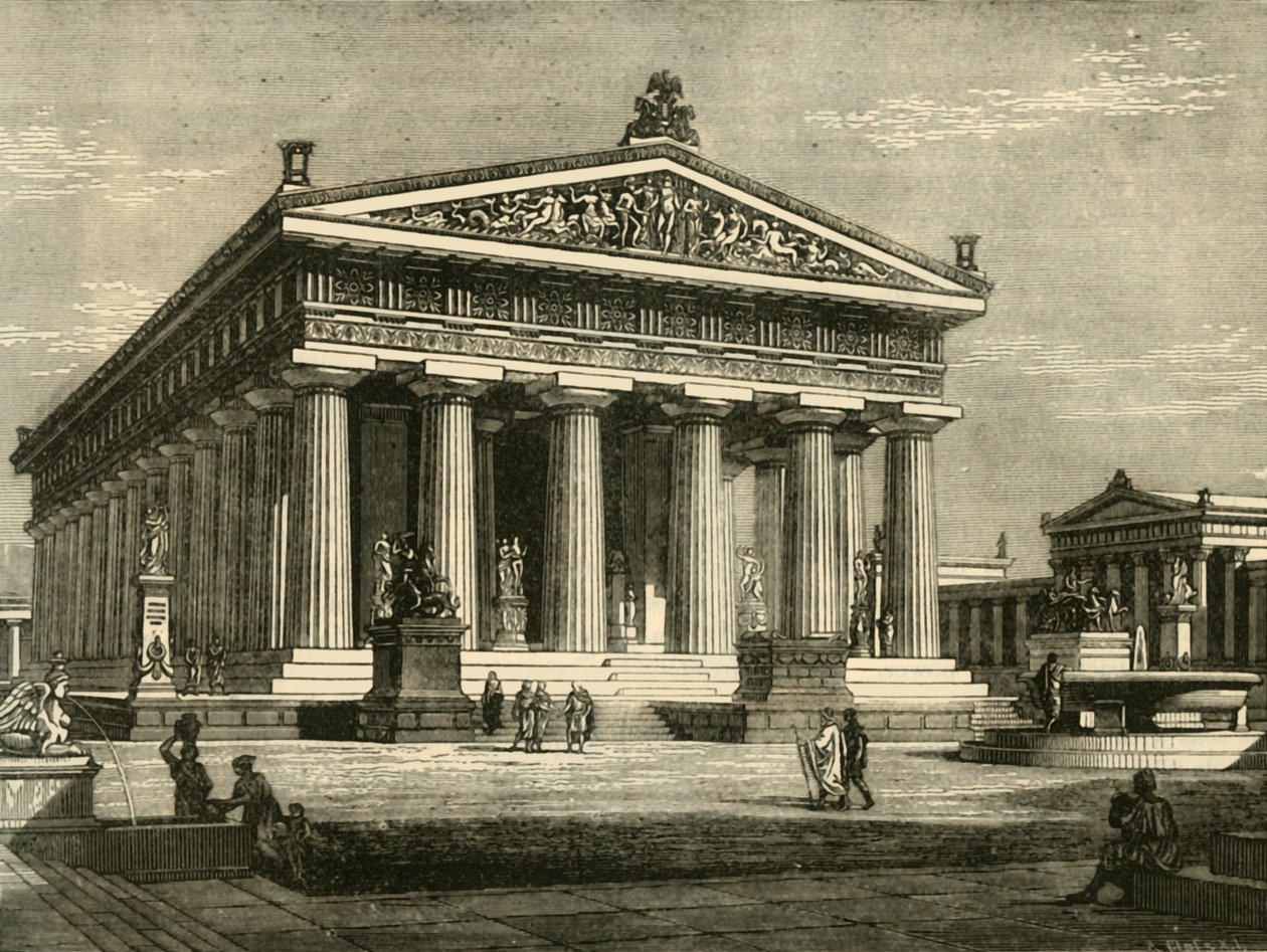 Templo de Paestum, restaurado, 1890. de Unbekannt