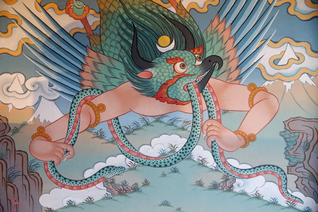 Templo dos Mil Budas Dashang Kagyu Ling Congregação Pintura Garuda, La Boulaye, França de Unbekannt