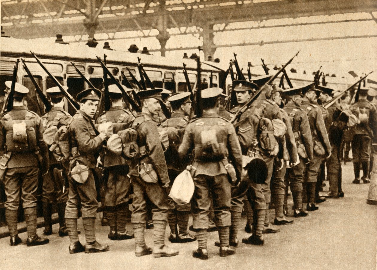 Territórios do Acampamento de Verão - Terriers arrastando em Waterloo, 1914-1918, 1933. de Unbekannt