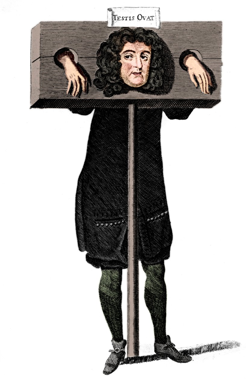 Testículo Ovat, Titus Oates no pelourinho, século XVII c1905 de Unbekannt