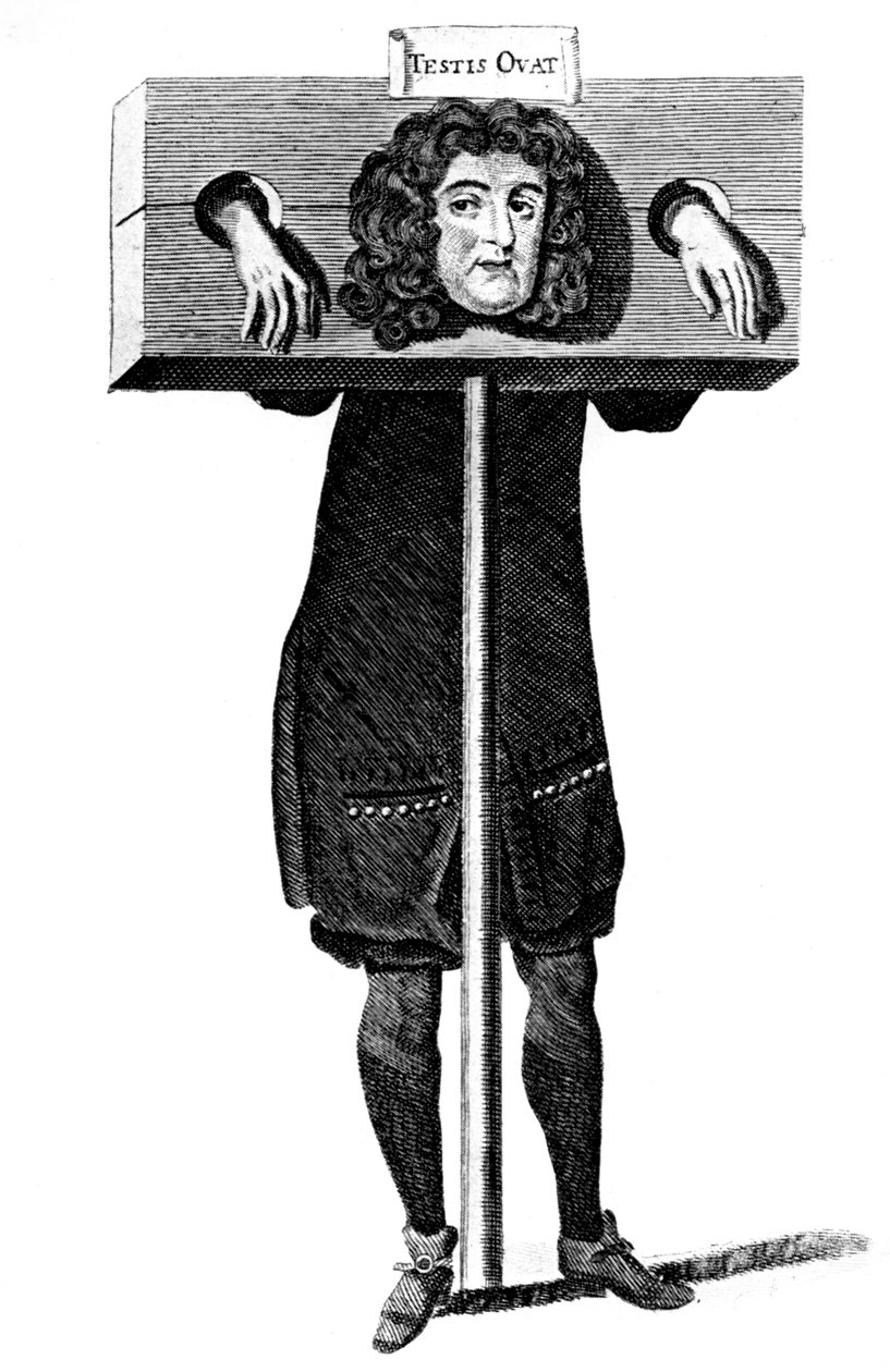 Testículo Ovat, Titus Oates no pelourinho, século XVII c1905 de Unbekannt
