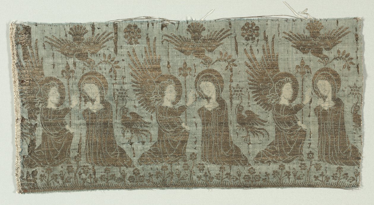 Fragmento Têxtil com a Anunciação, 1370-1400. de Unbekannt