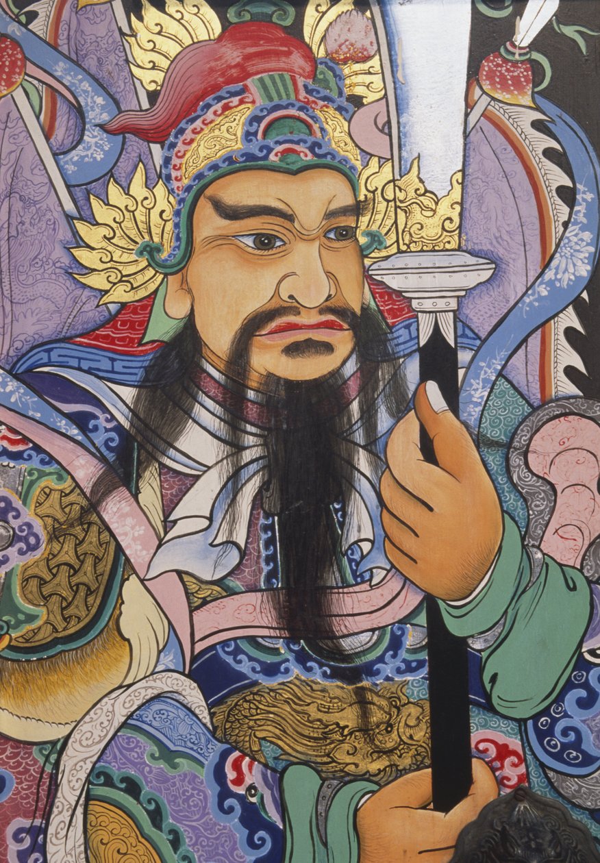 Tailândia, Banguecoque, templo Wat Pho, pintura colorida do século 17 do soldado chinês. ©Stuart Isett/Dorling Kindersley/UIG/Leemage de Unbekannt