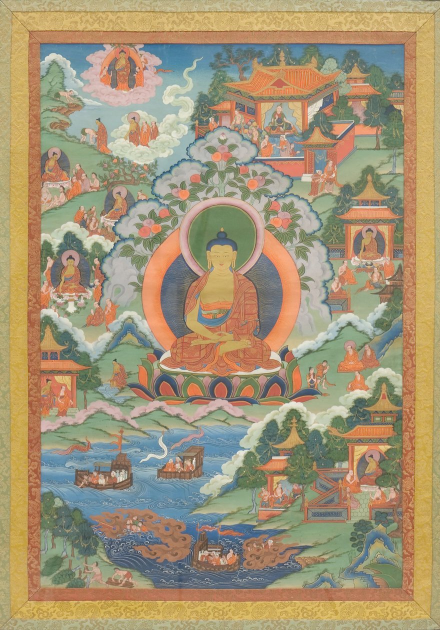 Thanka com Buda, século XIX. de Unbekannt