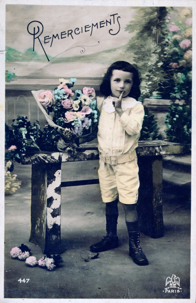 Obrigado, cartão postal vintage francês, c1900 de Unbekannt