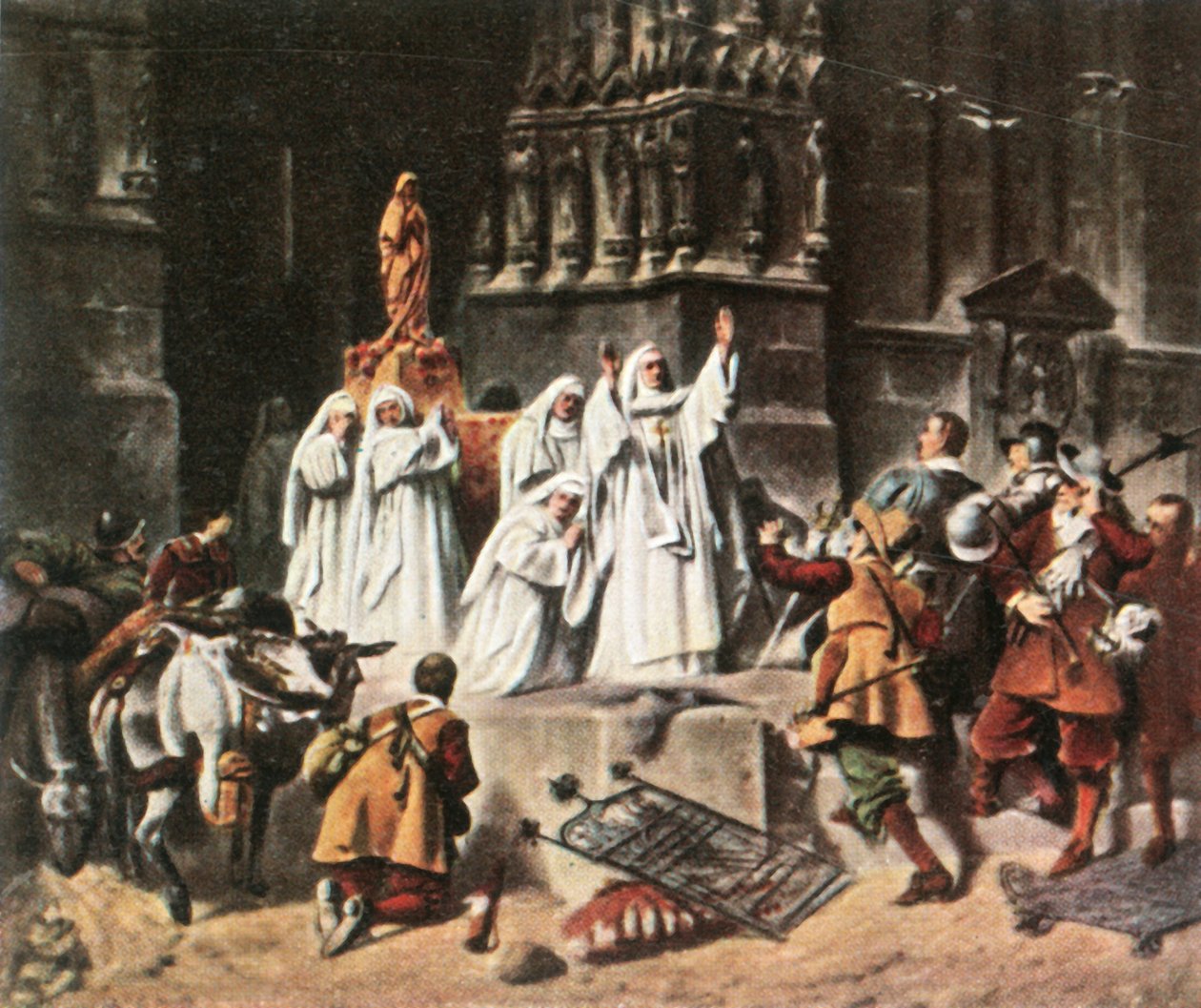 A abadessa de Frauenchiemsee protege seu convento, 1632, 1936. de Unbekannt