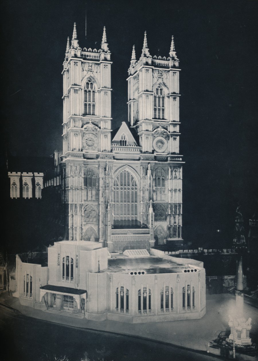 A igreja da abadia de São Pedro, Westminster, mostrando o anexo temporário, 1937 de Unbekannt