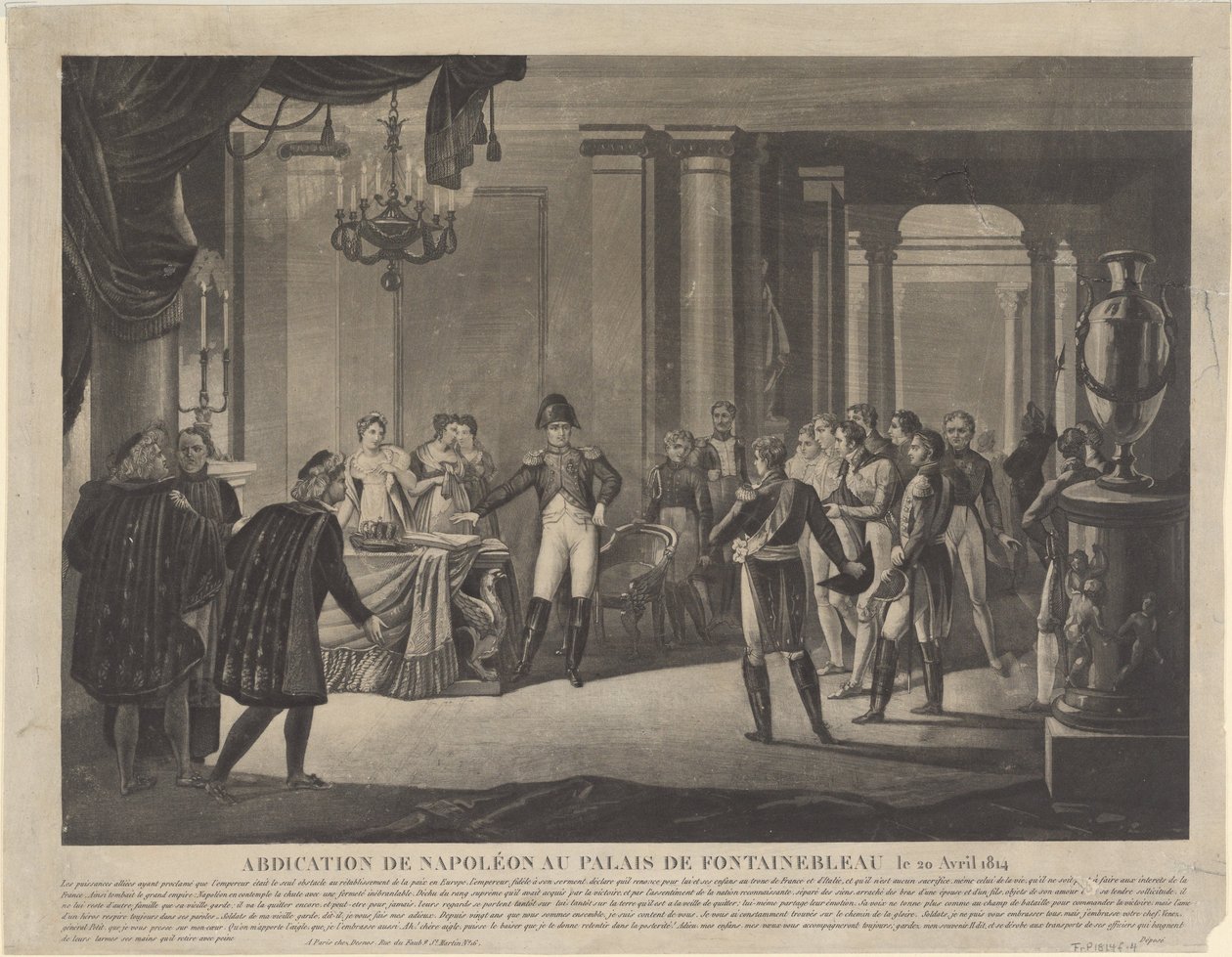A abdicação de Napoleão em Fontainebleau, 1814 de Unbekannt
