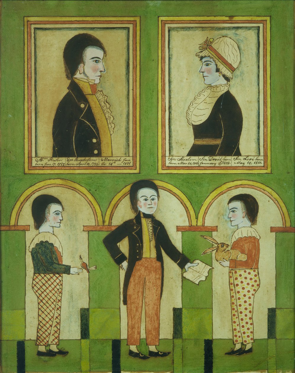 A família Abraham Pixler, ca. 1815 de Unbekannt
