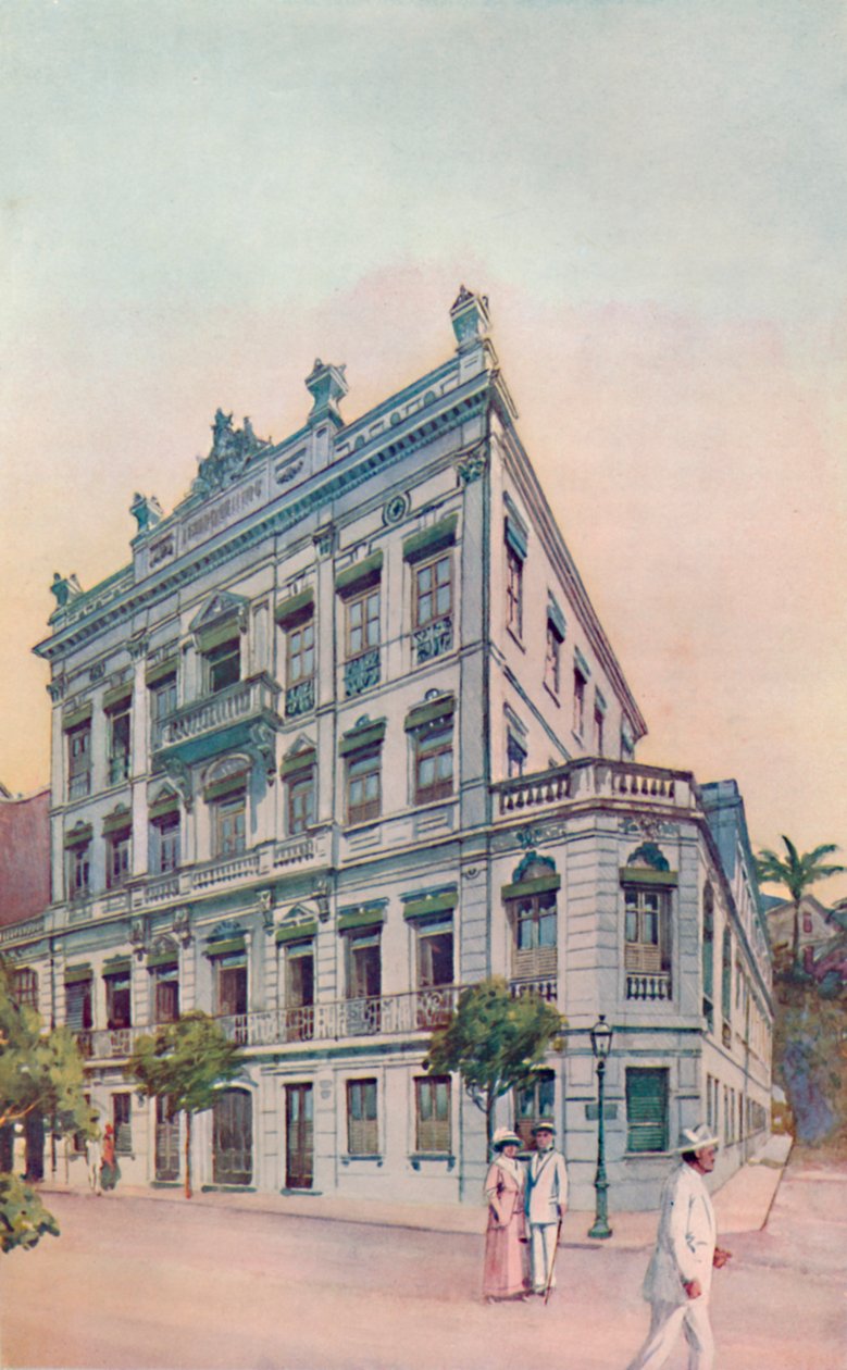 Os escritórios administrativos da Ferrovia Leopoldina, em frente à Baía do Rio, 1914 de Unbekannt