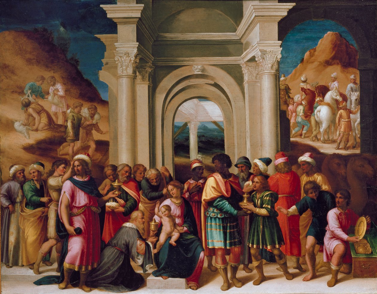 A Adoração dos Reis Magos, c1530 de Unbekannt