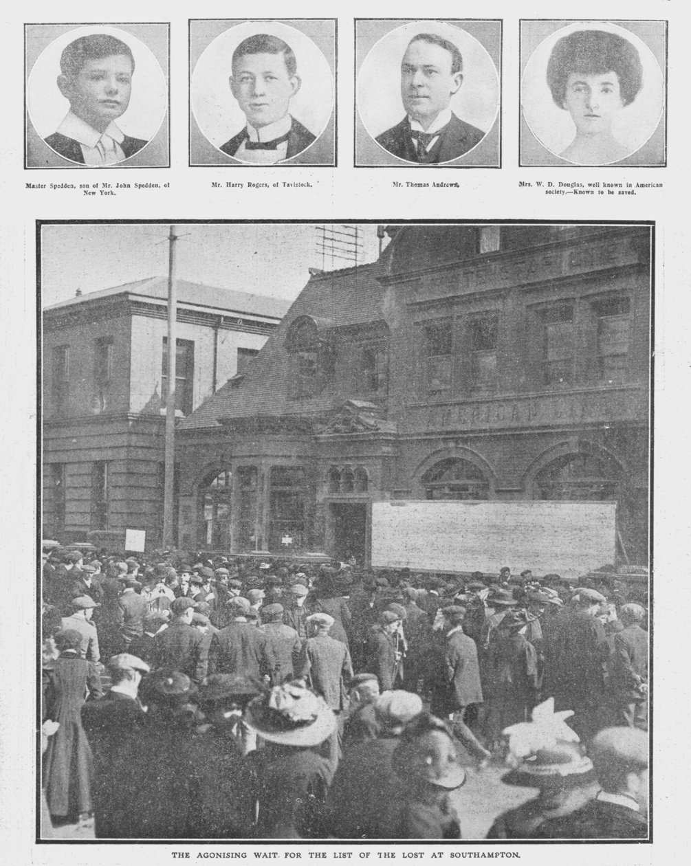 A Espera Agonizante pela Lista dos Perdidos em Southampton, 20 de abril de 1912. de Unbekannt