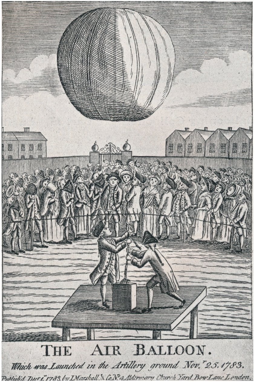 O balão de ar, 1783, 1920. de Unbekannt