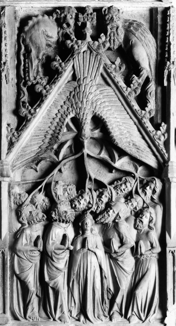 O Altar de Pormenores da Vida da Virgem. Baixo relevo por Jaume Cascalls (? -1378) Igreja de Nossa Senhora de Corneilla de Conflent (Pirenéus Orientais) de Unbekannt