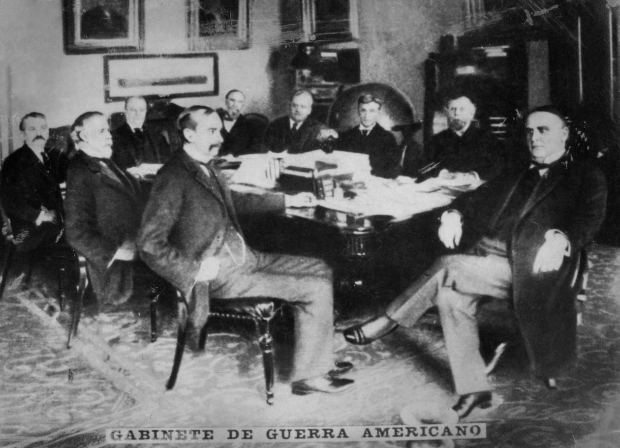 O gabinete da Guerra Americana, 1898 de Unbekannt