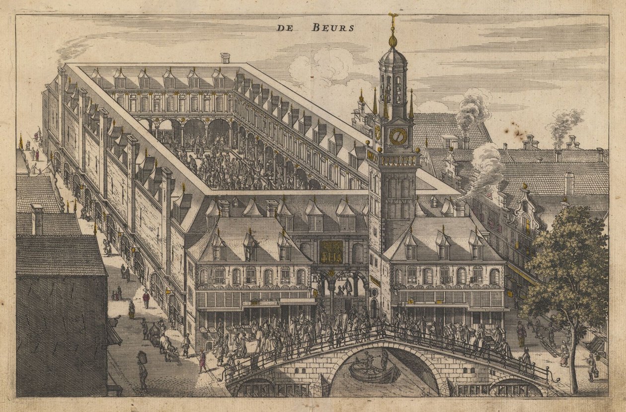 A Bolsa de Valores de Amsterdã, no início do século XVII. de Unbekannt