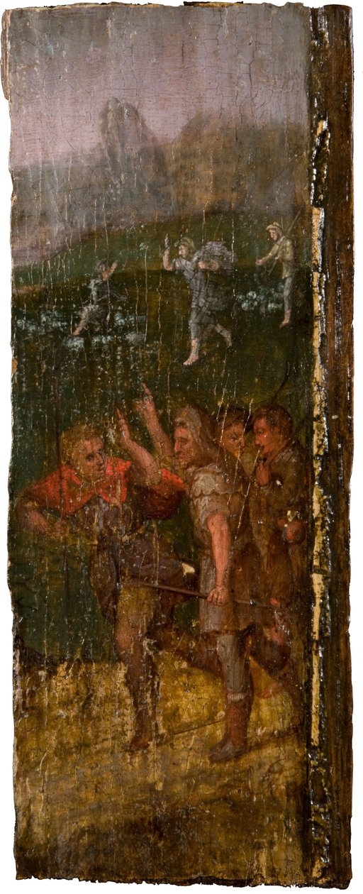 O Anjo Aparecendo aos Pastores ao fundo, 1600. de Unbekannt