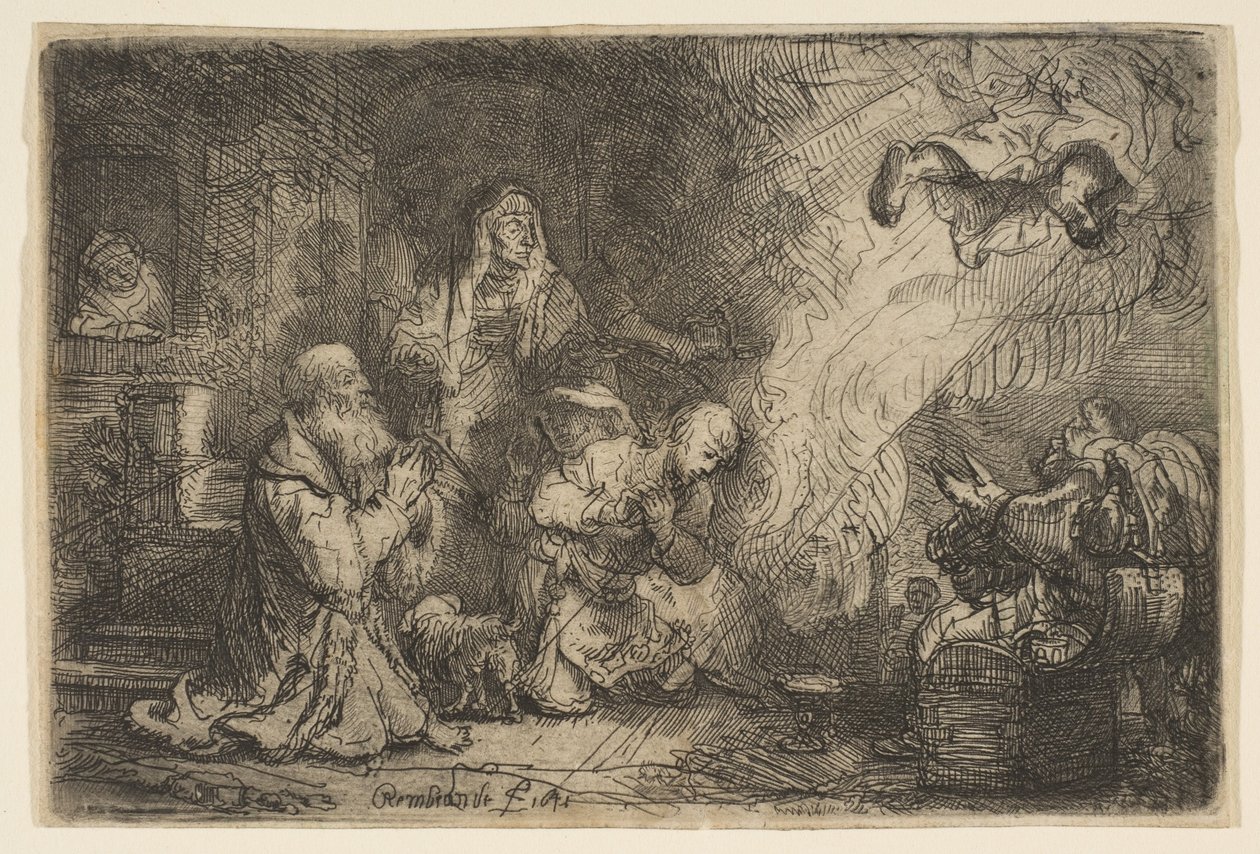 O anjo que parte da família de Tobias, 1641. de Unbekannt