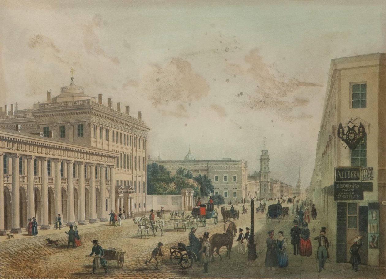 O Palácio Anichkov em São Petersburgo, final da década de 1840. de Unbekannt