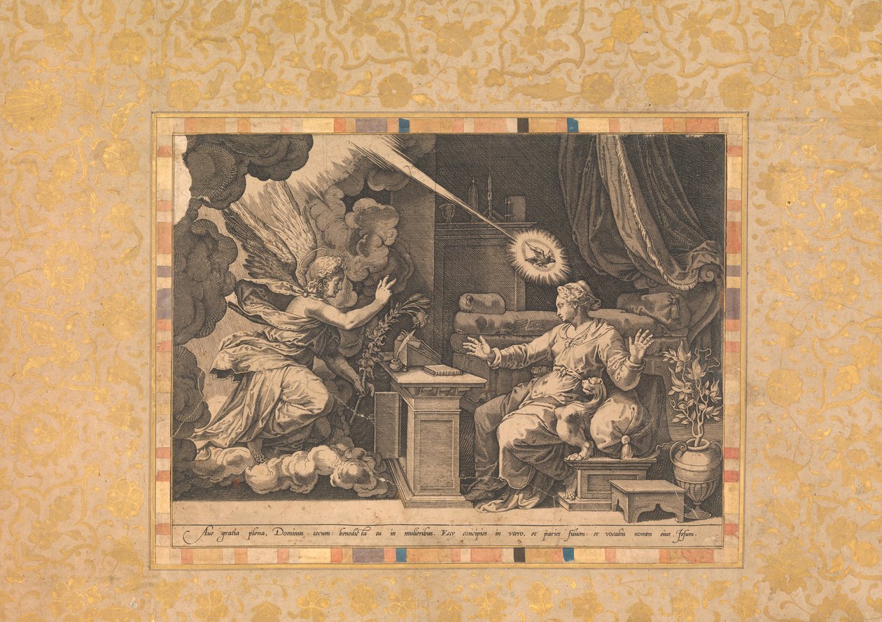 A Anunciação, Fólio do Álbum Bellini, ca. 1600. de Unbekannt