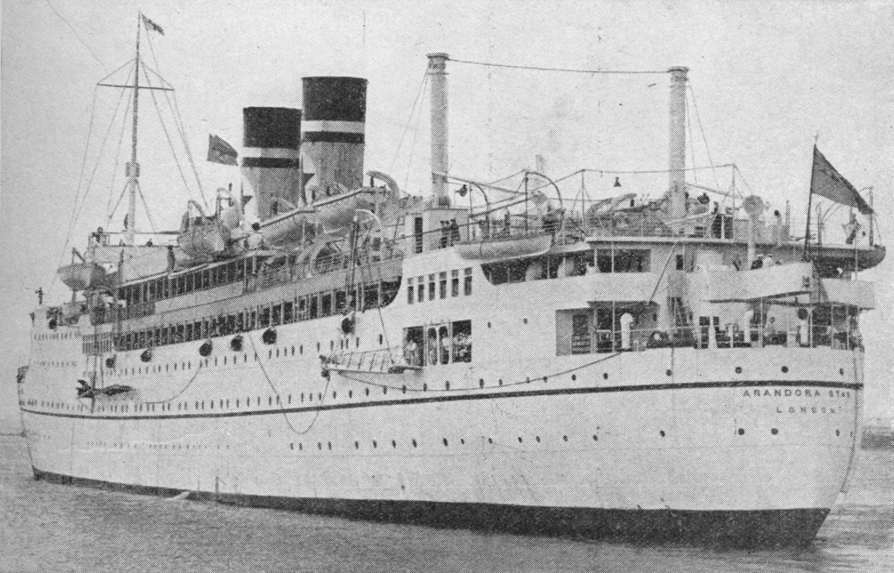 A estrela de Arandora no início de uma viagem no tempo de paz, c1938 1940 de Unbekannt
