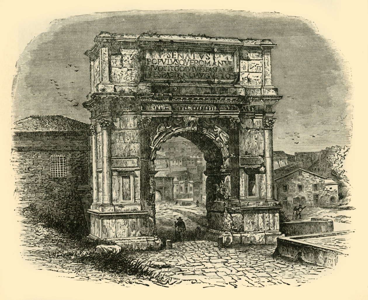 O Arco de Tito, Roma, 1890. de Unbekannt