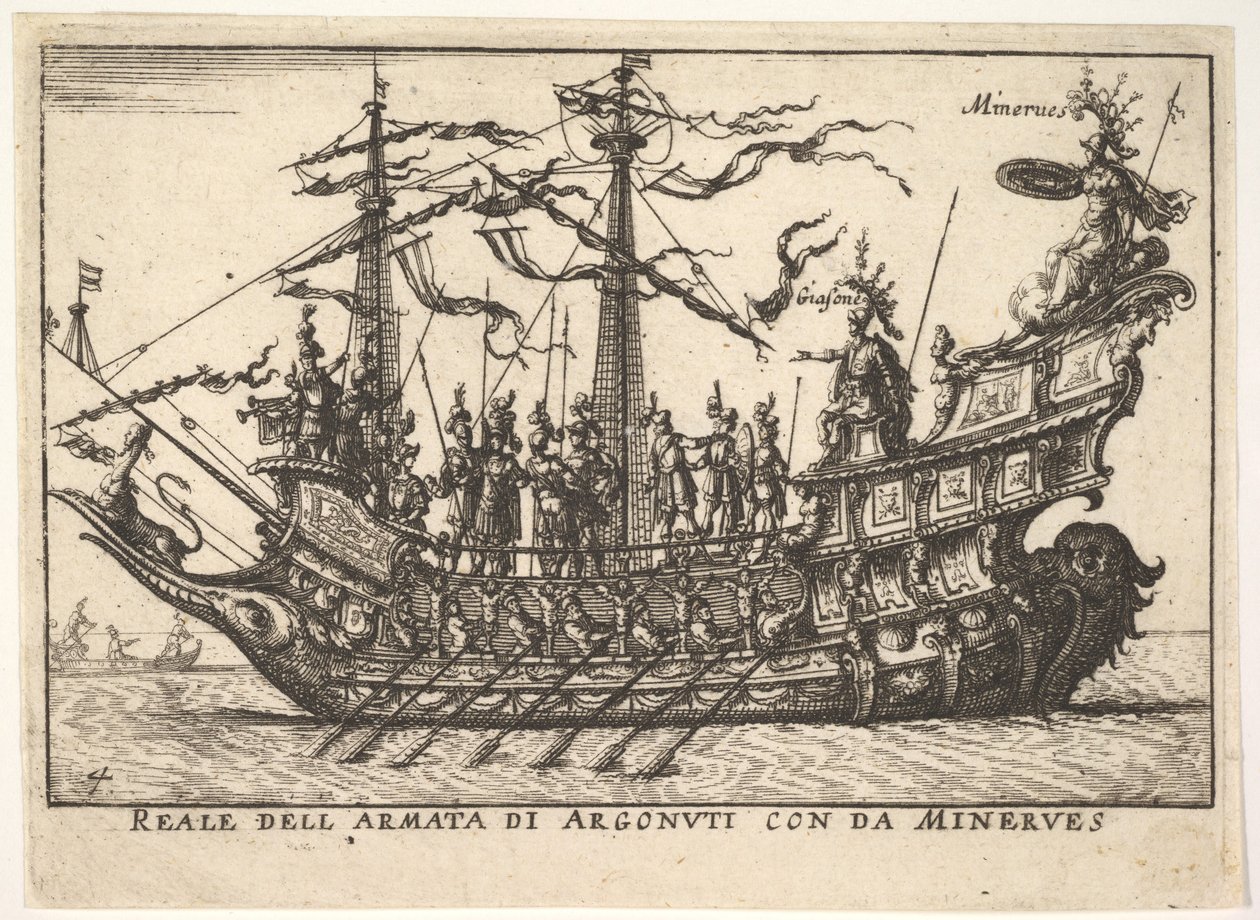 Os argonautas liderados por Minerva Reale do exército de Argonuti com Minerves, do serviço ..., 1664. de Unbekannt